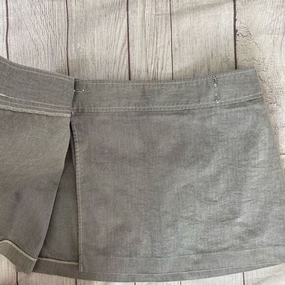 Express stretch women 7/8 wrap mini skirt grey - Picture 3 of 7